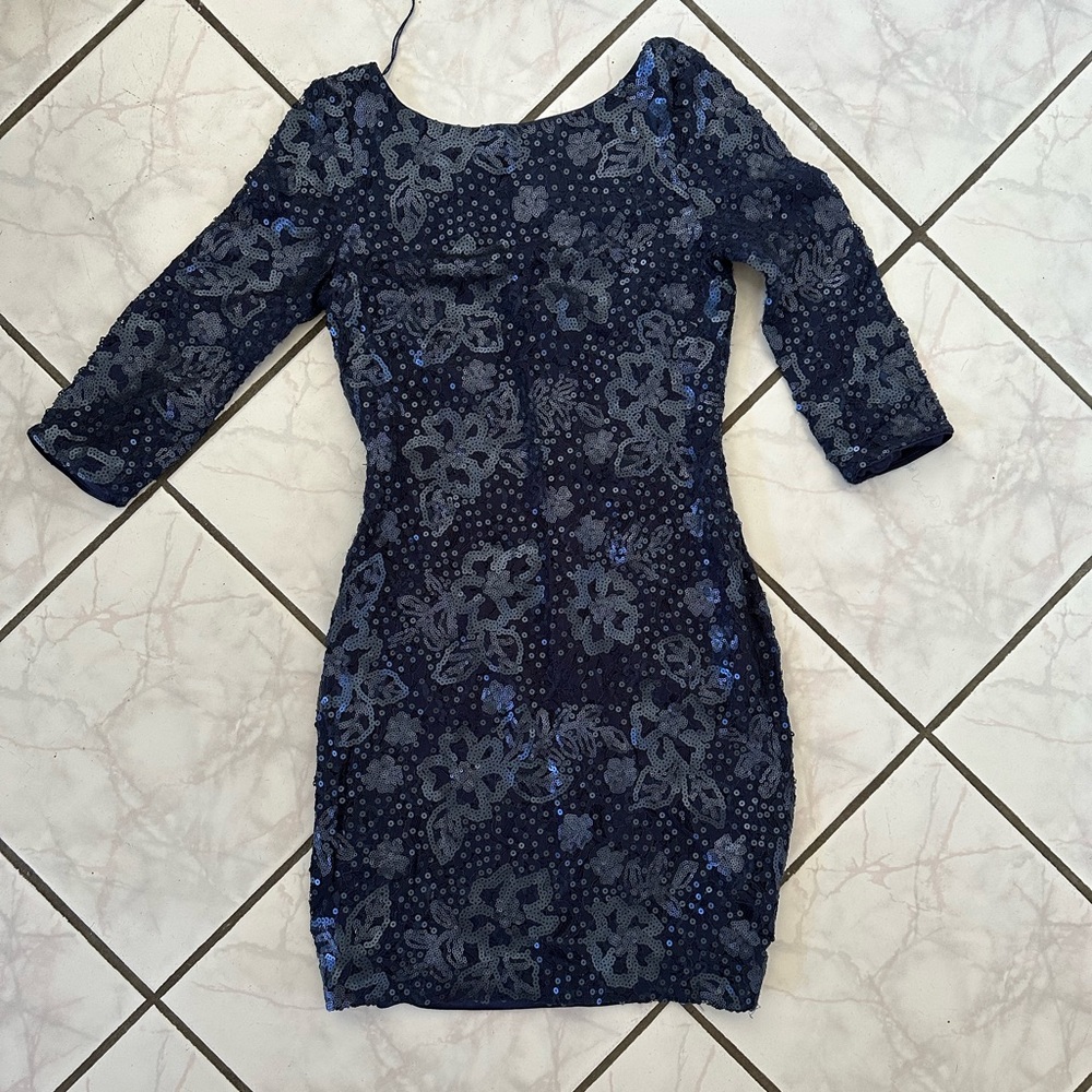 Aqua blue sequin dress